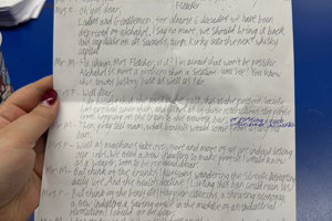 handwritten script by pupils