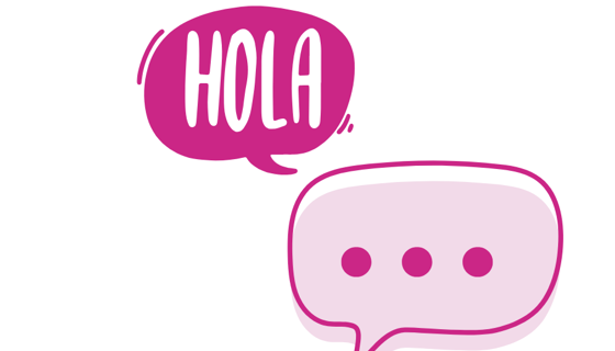 speak bubble saying hola