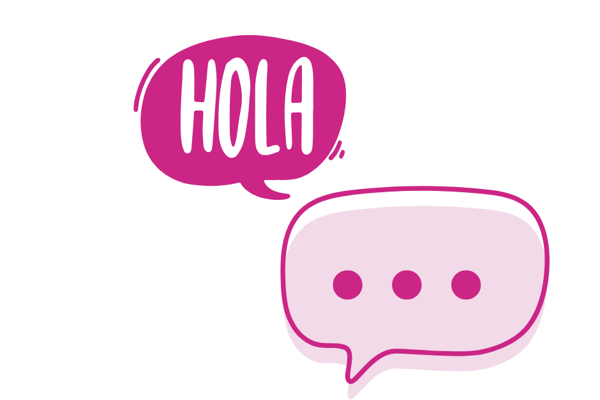 speak bubble saying hola
