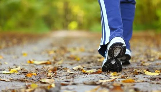 Picture of feet walking in the leaves