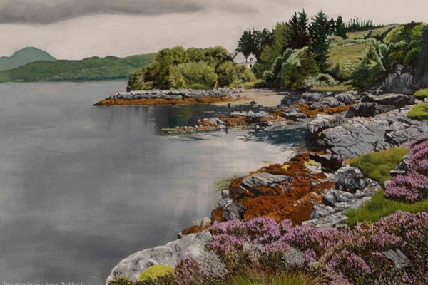 Scenic view of seashore from the rocks