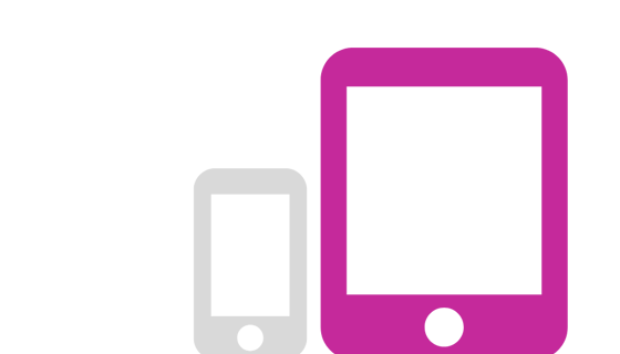 Grey phone icon and a purple phone icon